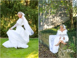 1991 wedding gown in rustic settling
