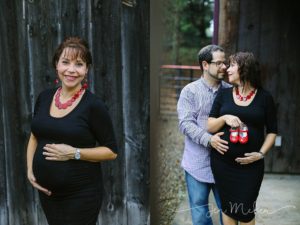 ruby red slippers for maternity session during the rain