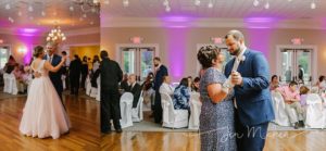 mother son father daughter dances at the indiana country club wedding reception