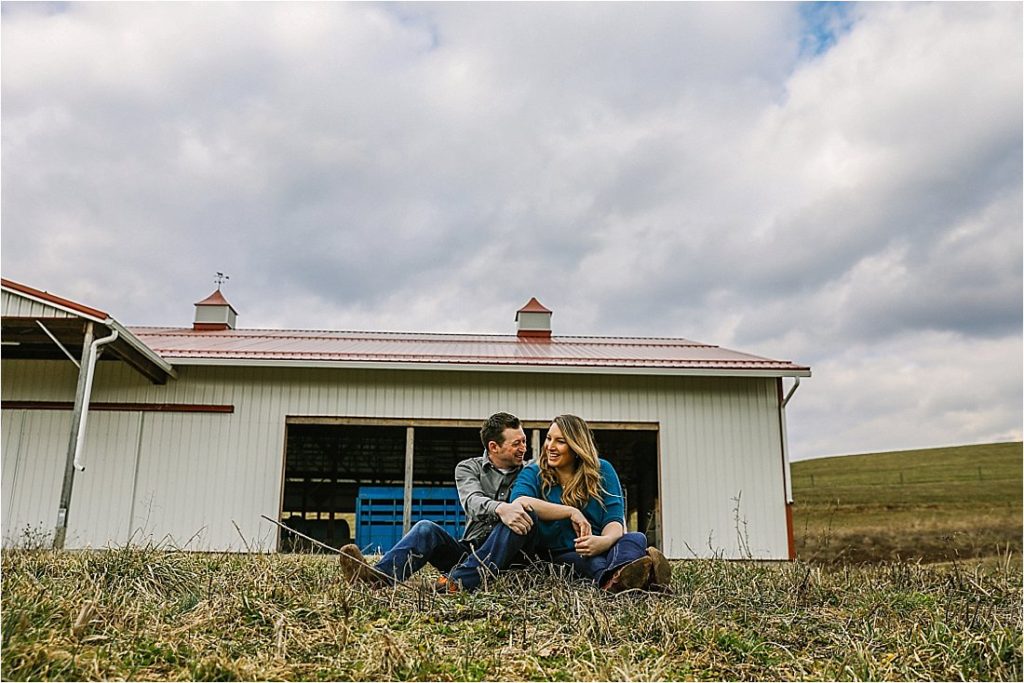 engagement photos on a farm