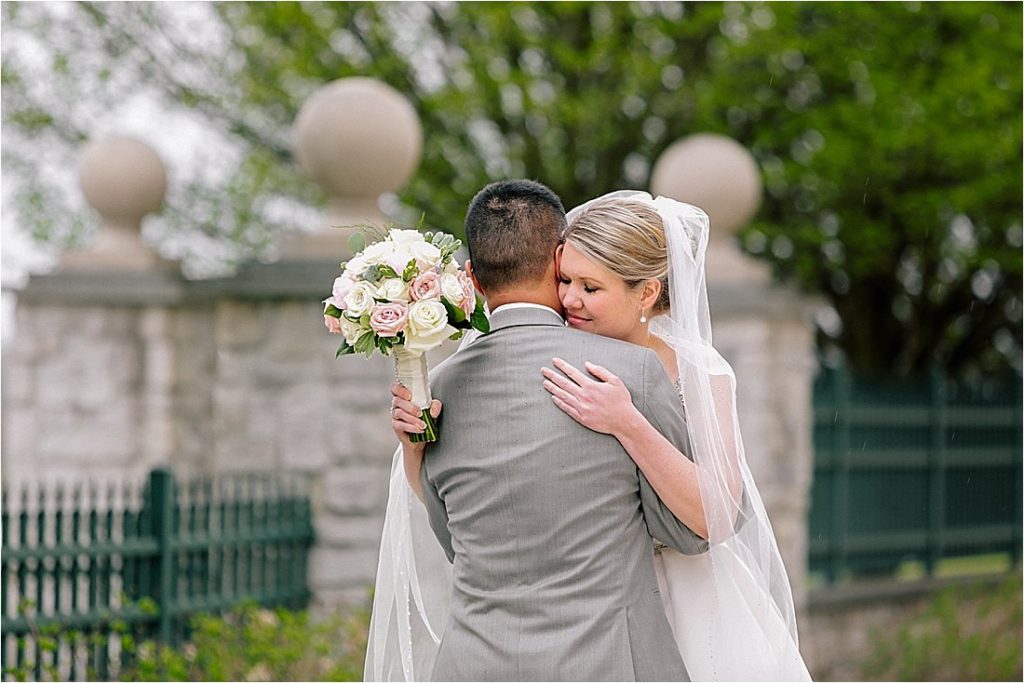 nemacolin wedding bride and groom embracing