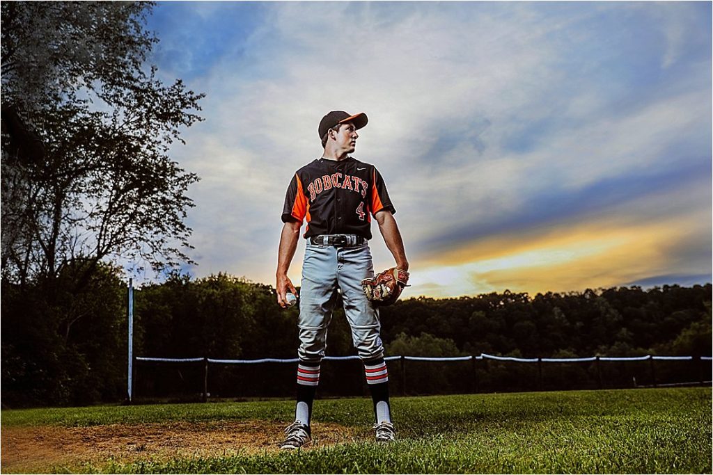 high school senior photos with baseball