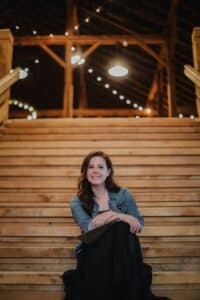 Callie wedding coordinator behind the scenes at Home Farm Barn wedding venue Indiana PA
