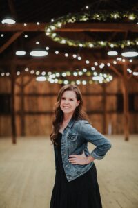 Callie wedding coordinator behind the scenes at Home Farm Barn wedding venue Indiana PA